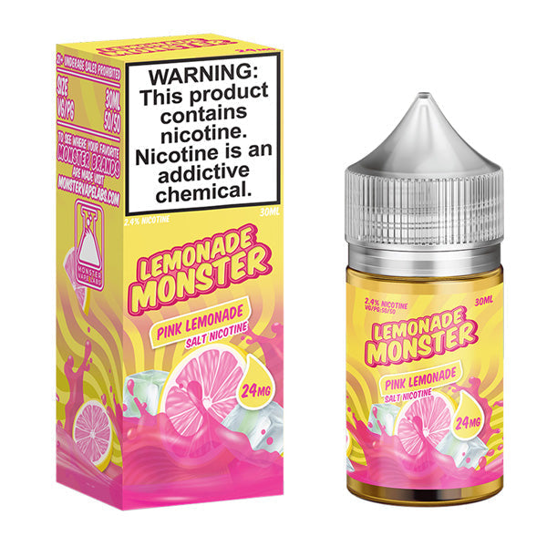 Jam Monster Salt Series E-Liquid | 30mL | 24mg | Lemonade Pink Lemonade with packaging