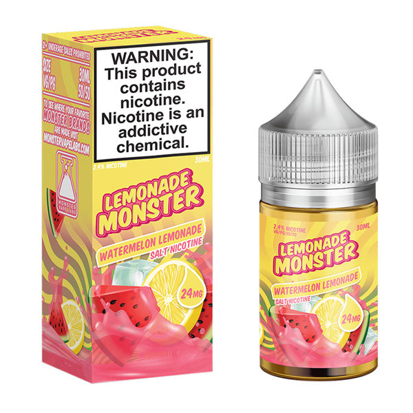 Jam Monster Salt Series E-Liquid | 30mL | 24mg | Lemonade watermelon lemonade with packaging
