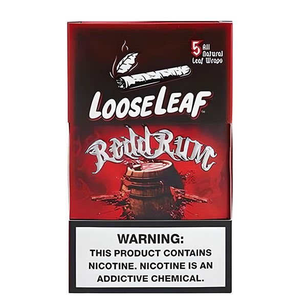 Loose Leaf Wraps 5-Wrap Pouch (8pc Display) | Redd Rum with Packaging