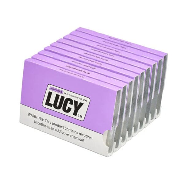 Lucy Nicotine Gum 10-Piece Blister Pack MOQ 10 | Berry Citrus with Packaging