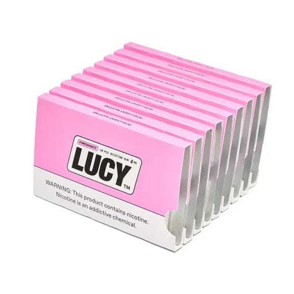 Lucy Nicotine Gum 10-Piece Blister Pack MOQ 10 | Pomegranate with Packaging