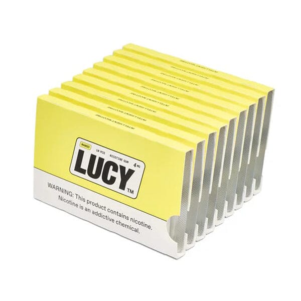 Lucy Nicotine Gum 10-Piece Blister Pack MOQ 10 | Mango with Packaging