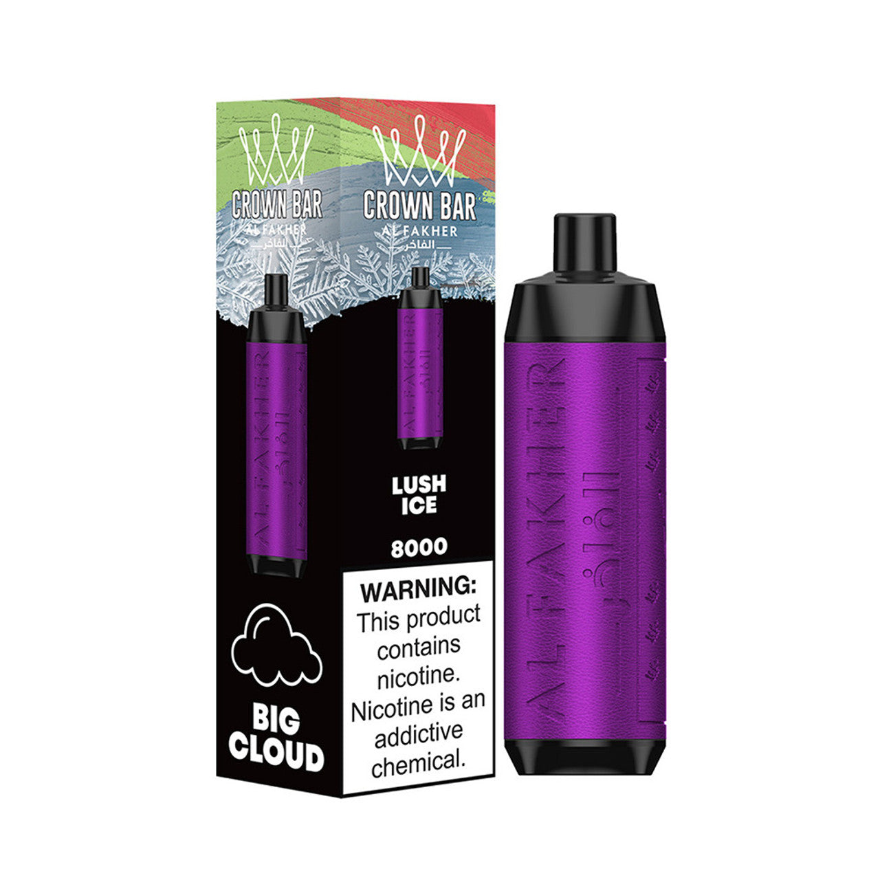 Crown Bar AF8000 Disposable | 8000 Puffs | 18mL | 50mg | MOQ 10 | Lush Ice with Packaging 