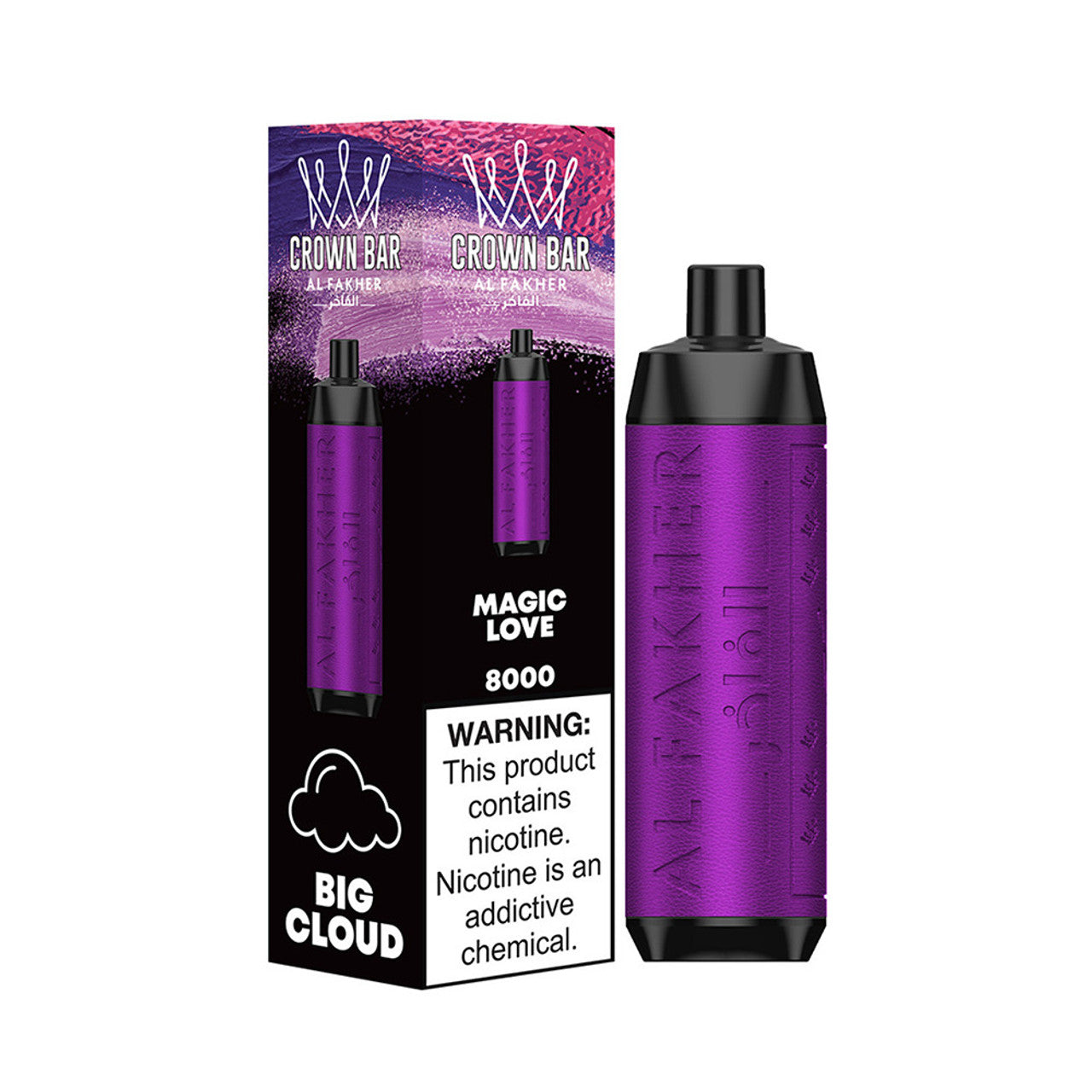 Crown Bar AF8000 Disposable | 8000 Puffs | 18mL | 50mg | MOQ 10 | Magic Love with Packaging 