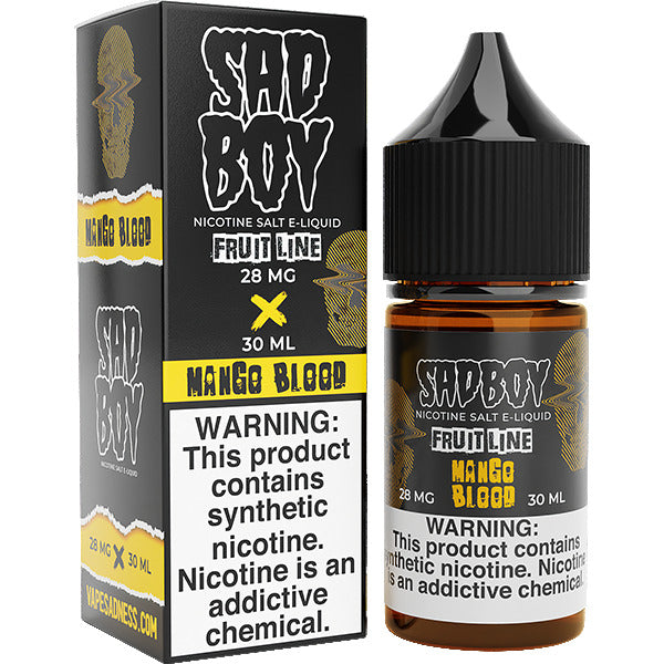 Sadboy Salt Series E-Liquid | 30mL (Salt Nic) | 28mg | Mango Blood with packaging