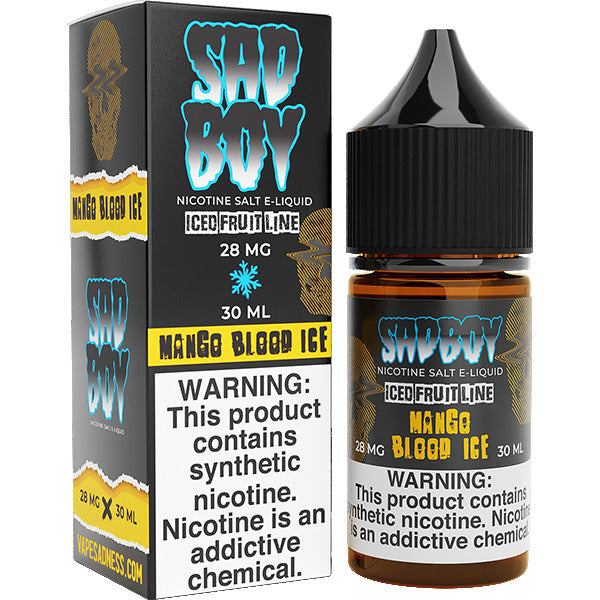 Sadboy Salt Series E-Liquid | 30mL (Salt Nic) | 28mg | Mango Blood Ice with packaging