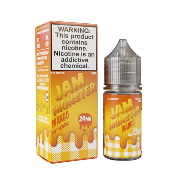 Jam Monster Salt Series E-Liquid | 30mL | 24mg | Mango with packaging
