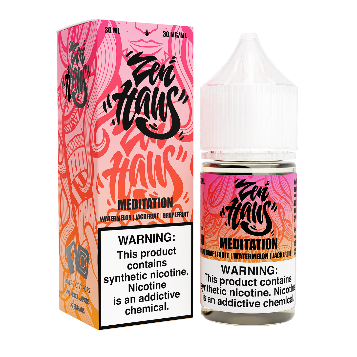 Zen Haus Salt Series E-Liquid | 30mL | (Salt Nic) | Meditation with packaging