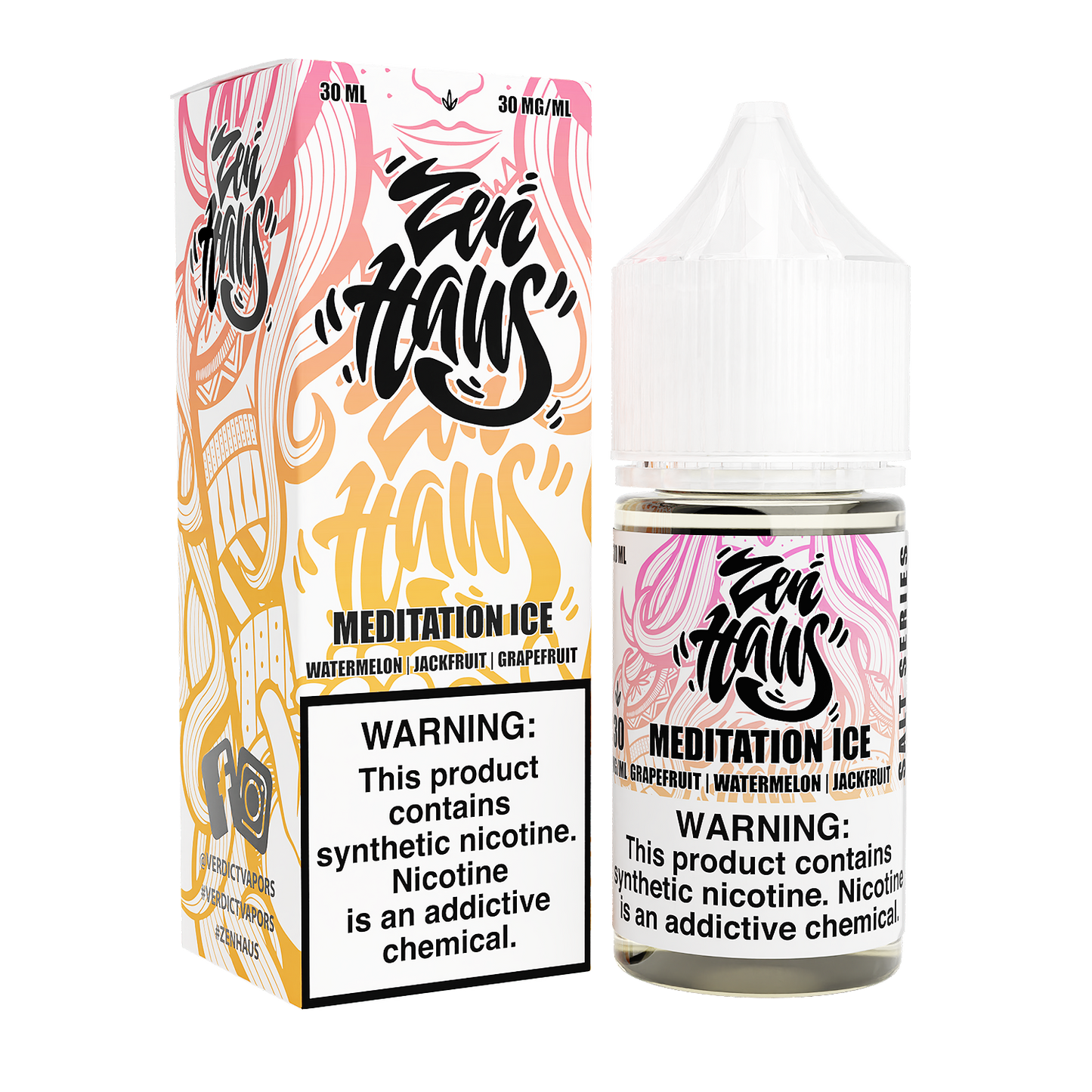 Zen Haus Salt Series E-Liquid | 30mL | (Salt Nic) | Meditation Ice with packaging