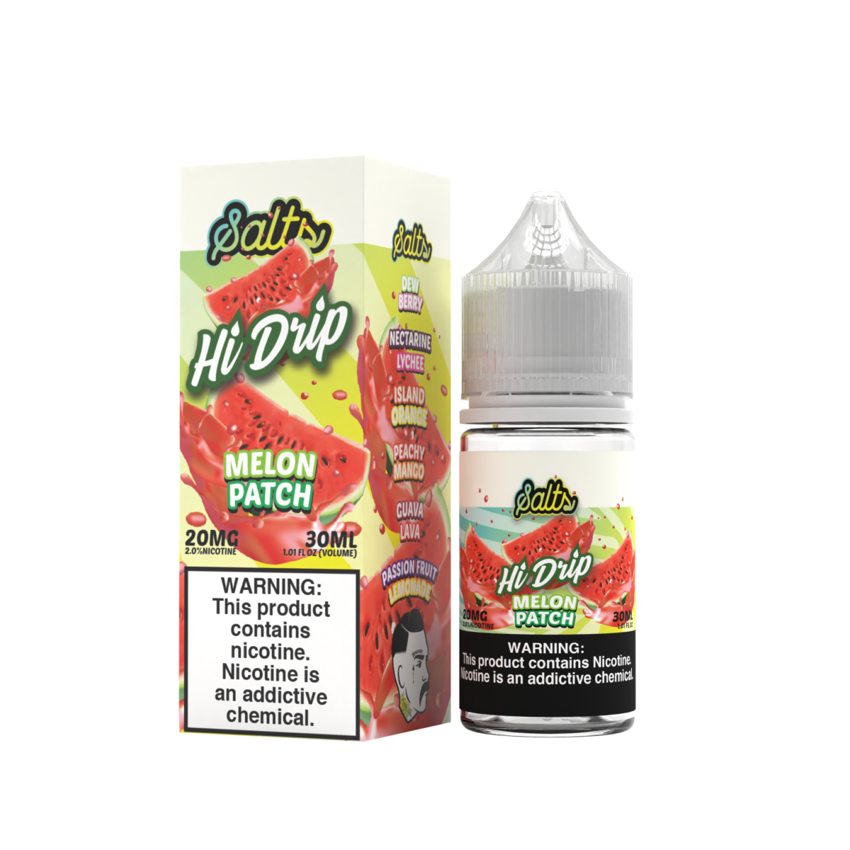 Hi-Drip Salt Series E-Liquid | 30mL | 20mg | (Salt Nic) | Melon Patch with packaging