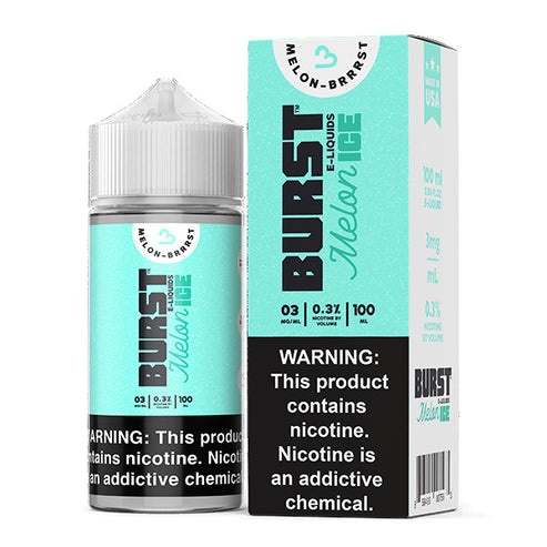 Burst Series E-Liquid | 100mL | 3mg | Freebase | Melon Ice with packaging