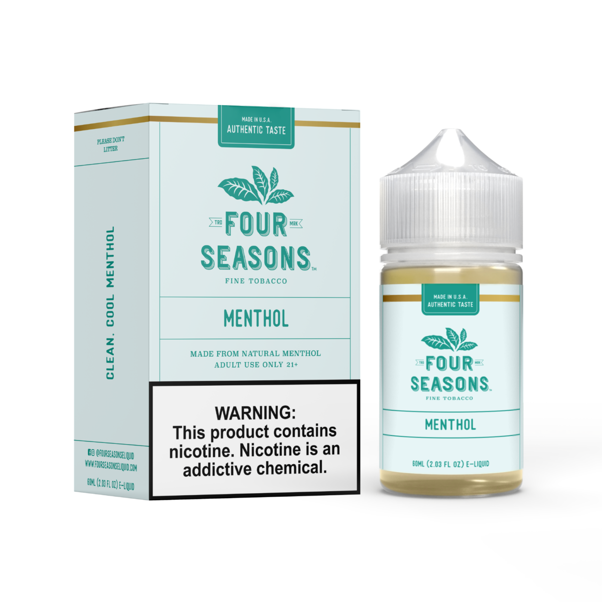 Four Seasons Series E-Liquid | 60mL | (Freebase) | Menthol with packaging