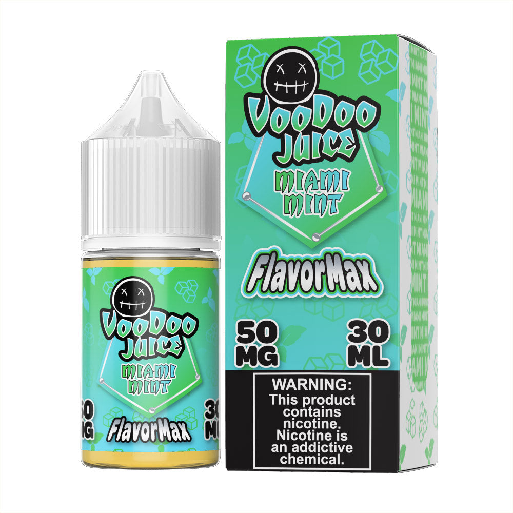 Voodoo Juice FlavorMax Salt Series E-Liquid | 30mL | 50mg | Miami Mint with packaging