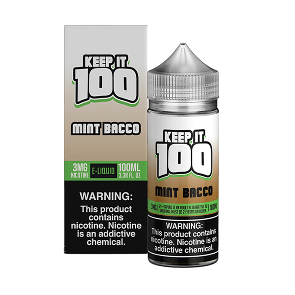 Keep It 100 TFN Series E-Liquid 0mg | 100mL (Freebase) | Mint Bacco with Packaging