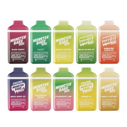 Monster Bars Max Disposable 6000 Puffs 12mL 50mg | MOQ 10 | Group Photo 