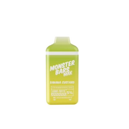 Monster Bars Max Disposable 6000 Puffs 12mL 50mg | MOQ 10 | Banana Custard