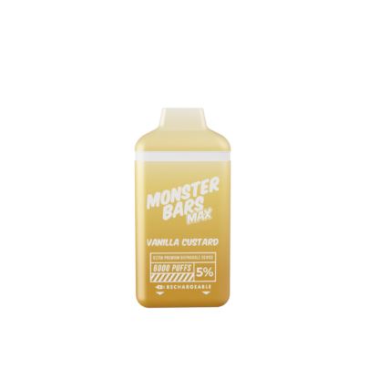Monster Bars Max Disposable 6000 Puffs 12mL 50mg | MOQ 10 | Vanilla Custard