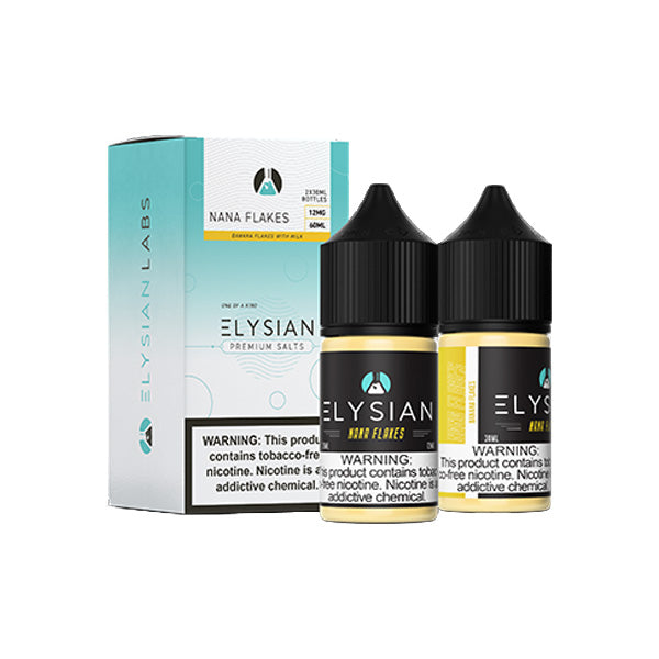 Elysian Salt Series E-Liquid | x2-30mL | (Salt Nic) | 12mg | Nana Flakes with packaging