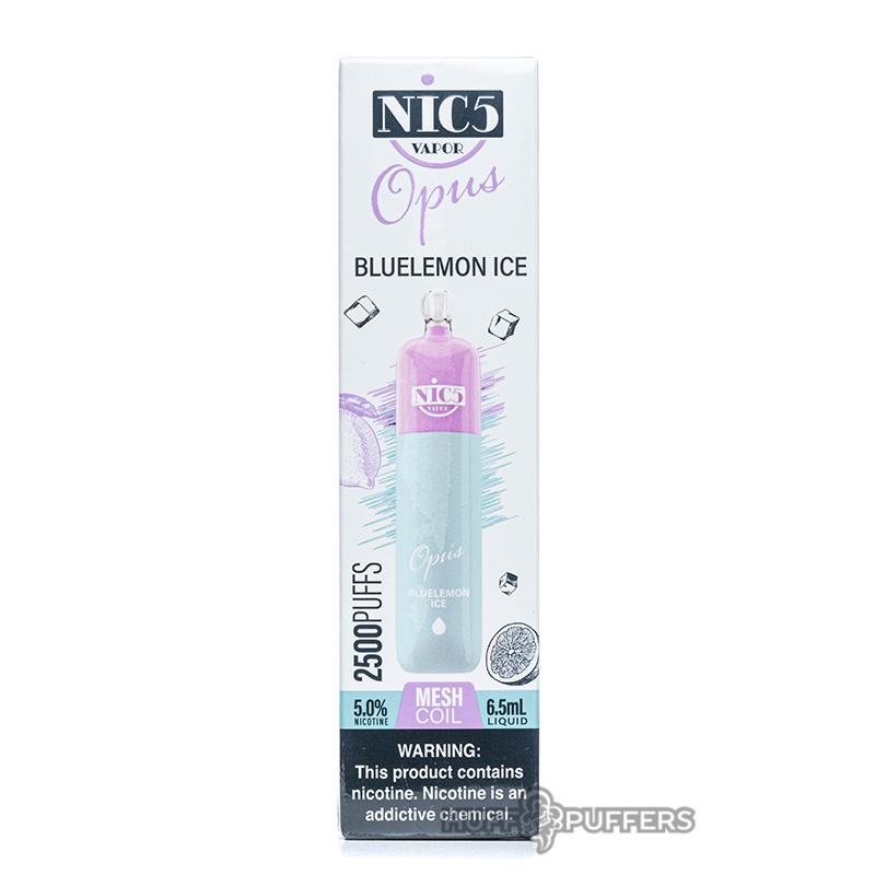 Nic5 Disposable 2500 Puffs 6.5mL 50mg | MOQ 10 | Blue Lemon Ice with Packaging