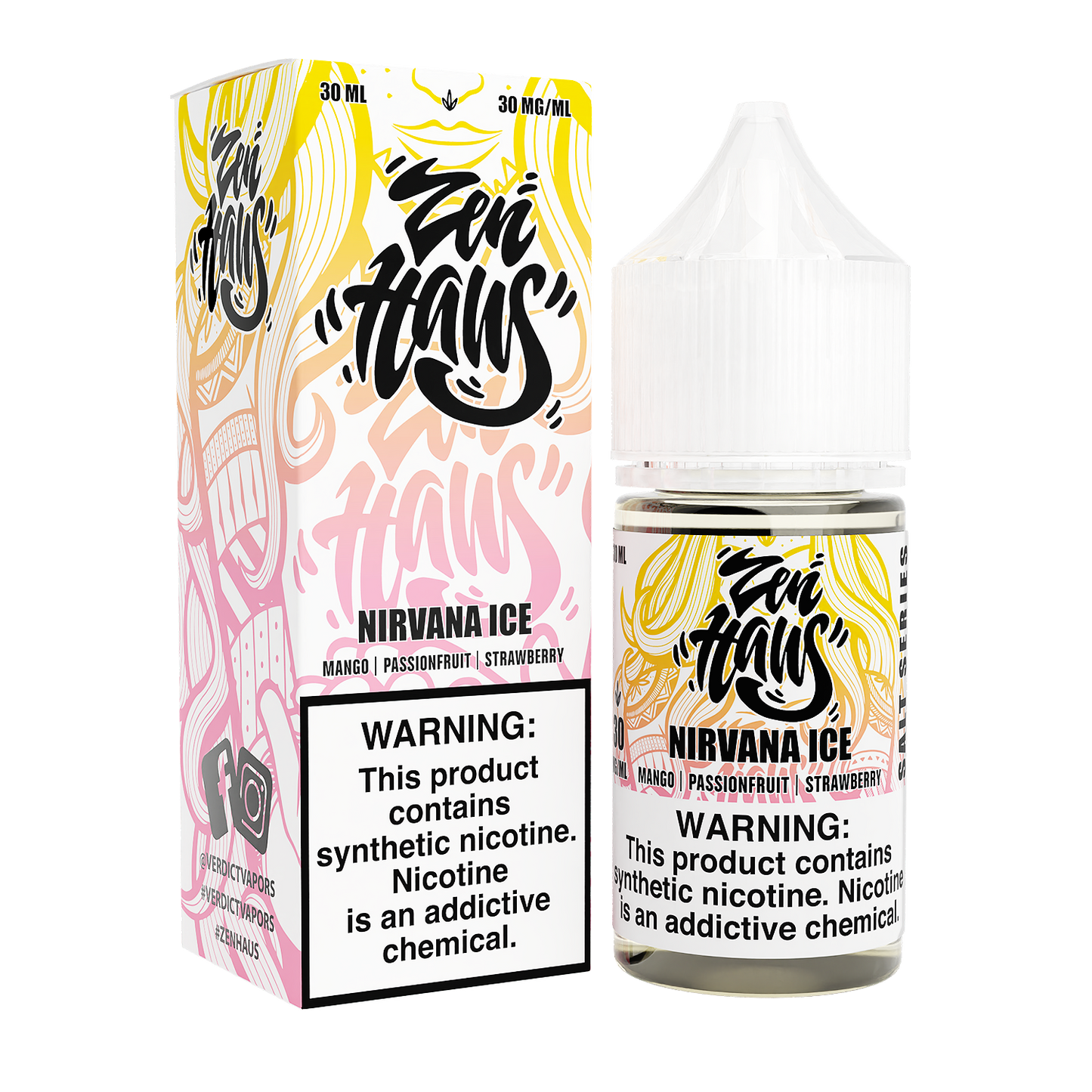 Zen Haus Salt Series E-Liquid | 30mL | (Salt Nic) | Nirvana Ice with packaging