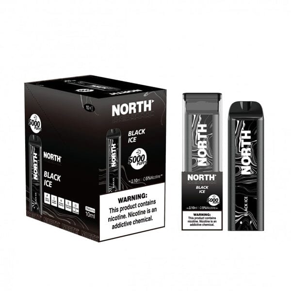 North Disposable | 5000 Puffs | 10mL | 50mg | MOQ 10 | Black Ice with Packaging