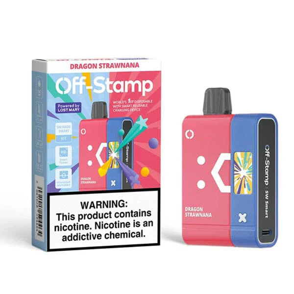 Off Stamp SW16000 Disposable | 16000 Puffs | 17mL | 50mg | (Disposable + Power Dock) | MOQ 5 | Dragon Strawnana with Packaging