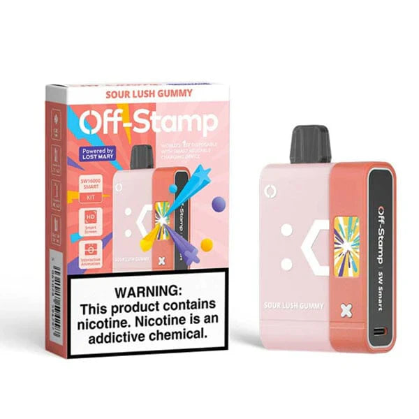 Off Stamp SW16000 Disposable |16000 Puffs | 17mL | 50mg | (Disposable + Power Dock) | MOQ 5 | Sour Lush Gummy with Packaging