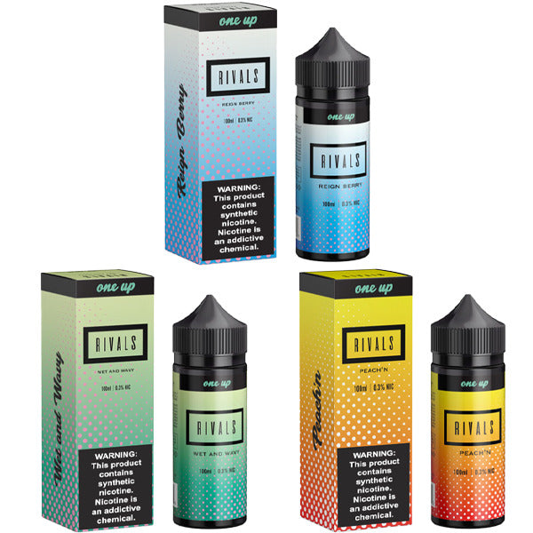 One Up TFN E-Liquid | 100mL |Freebase | Rivals Series Group Photo with packaging