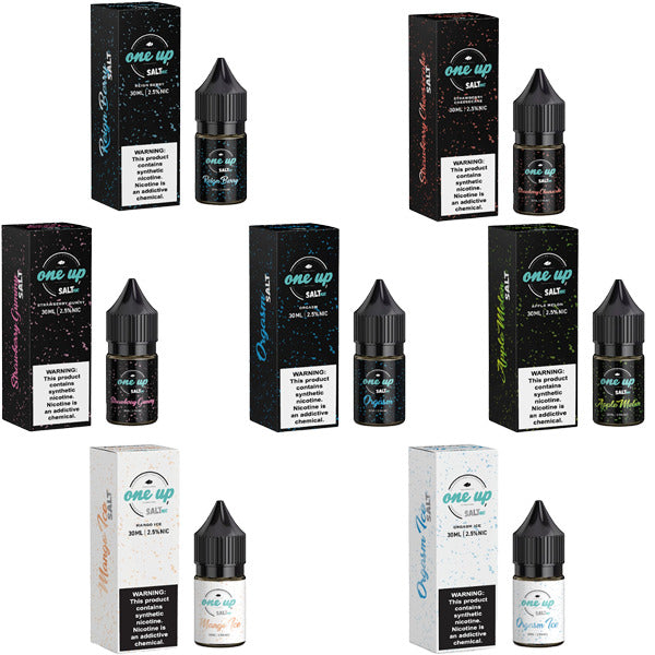 One Up TFN Salt Series E-Liquid | 30mL  | Salt Nic | Group Photo with packaging