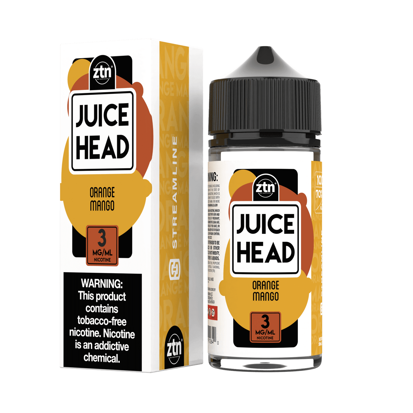 Juice Head Series E-Liquid | 100mL | 3mg | (Freebase) | Orange Mango with Packaging
