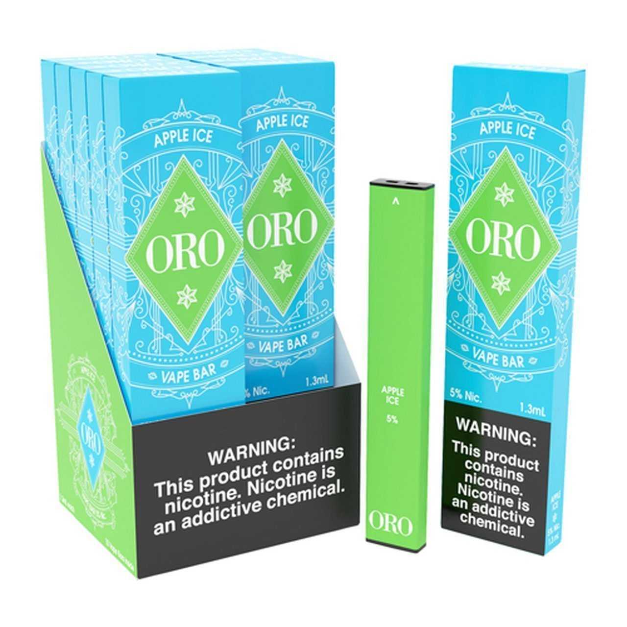 Oro Disposable 300 Puff 1.3mL 50mg | MOQ 10pc | Apple Ice with Packaging