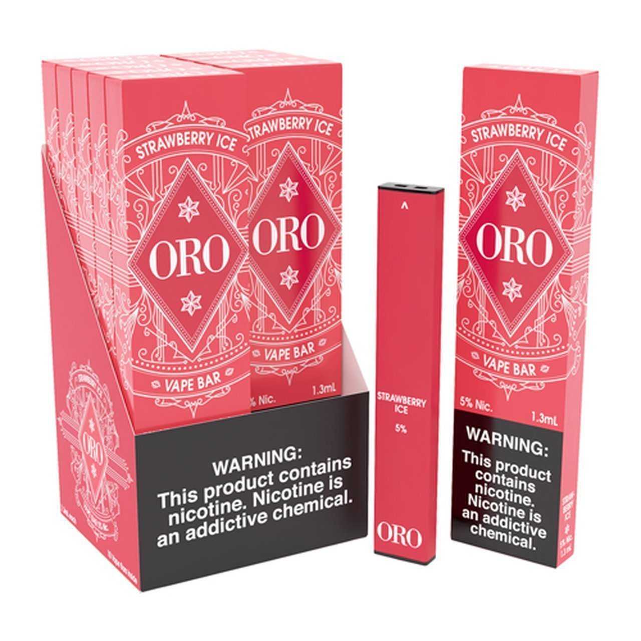 Oro Disposable 300 Puff 1.3mL 50mg | MOQ 10pc | Strawberry Ice with Packaging
