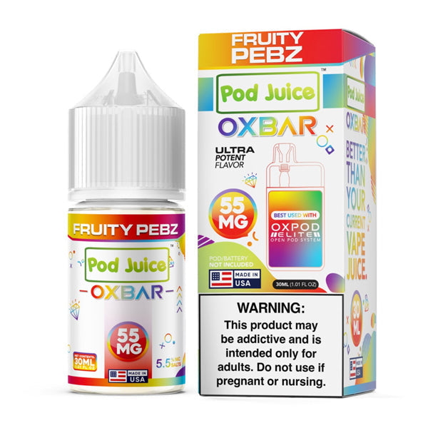 Fruity Pebz by Oxbar 30mL Pod Juice Edition (Salt Nic) | 55Mg with packaging