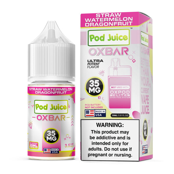 Straw Watermelon Dragonfruit by Oxbar 30mL Pod Juice Edition (Salt Nic) | 35Mg with packaging