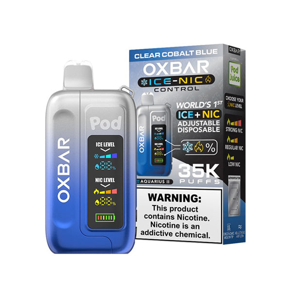 Oxbar Ice-Nic Control Pod Juice Edition Disposable | 35000 Puffs | 14mL | 50mg | MOQ 5 | Cobalt Blue with packaging