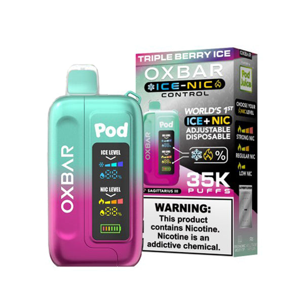 Oxbar Ice-Nic Control Pod Juice Edition Disposable | 35000 Puffs | 14mL | 50mg | MOQ 5 | Triple Berry Ice with Packaging