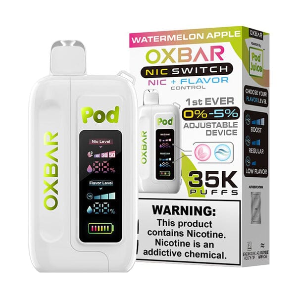 Oxbar Nic-Switch Pod Juice Edition Disposable | 35000 Puffs | 14mL | 00mg-50mg | MOQ 5 | Watermelon Apple with Packaging