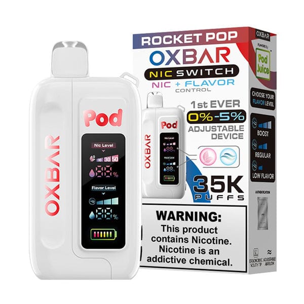 Oxbar Nic-Switch Pod Juice Edition Disposable | 35000 Puffs | 14mL | 00mg-50mg | MOQ 5 | Rocket Pop with Packaging