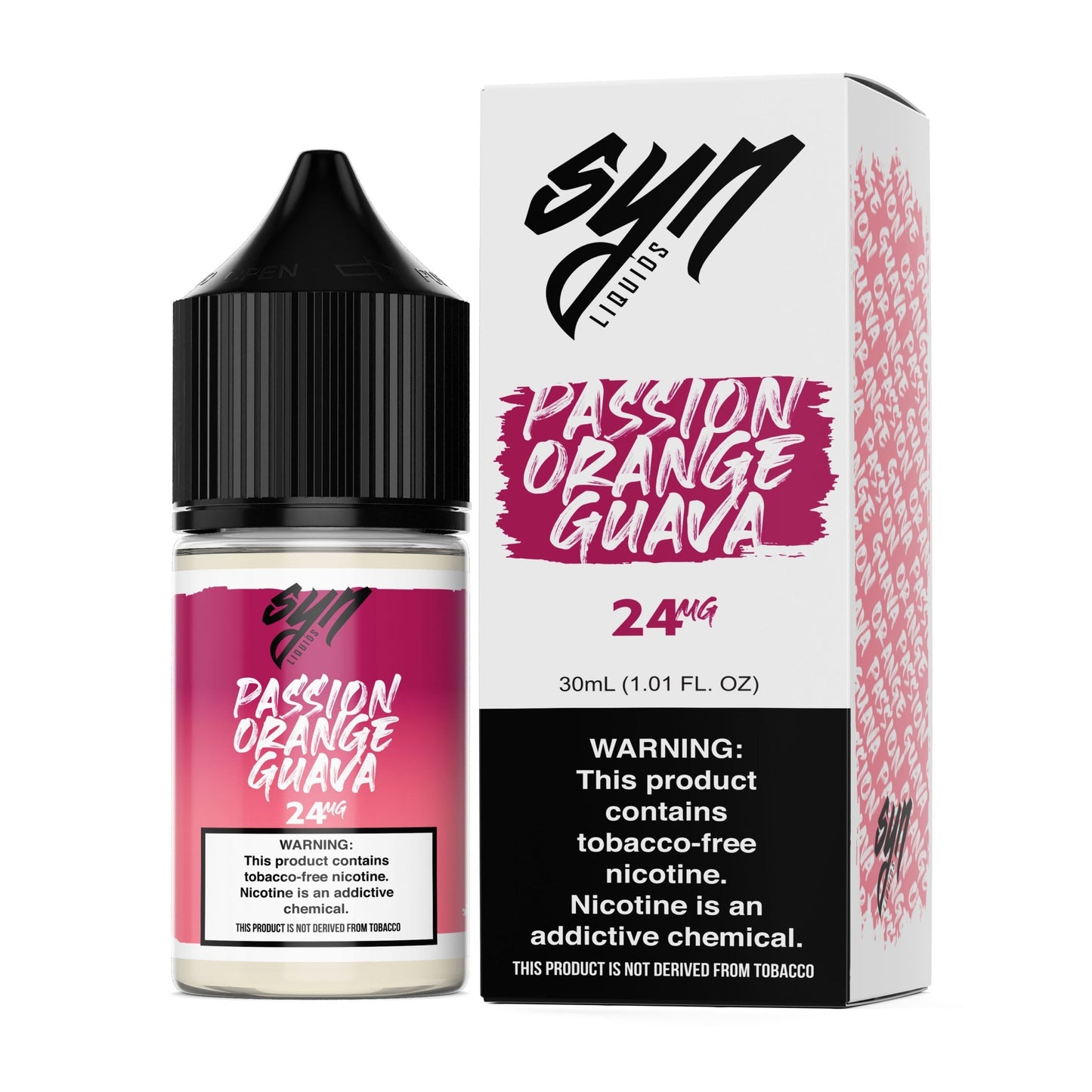 Syn Liquids Salt Series E-Liquid 30mL | Passion Orange Guava with packaging