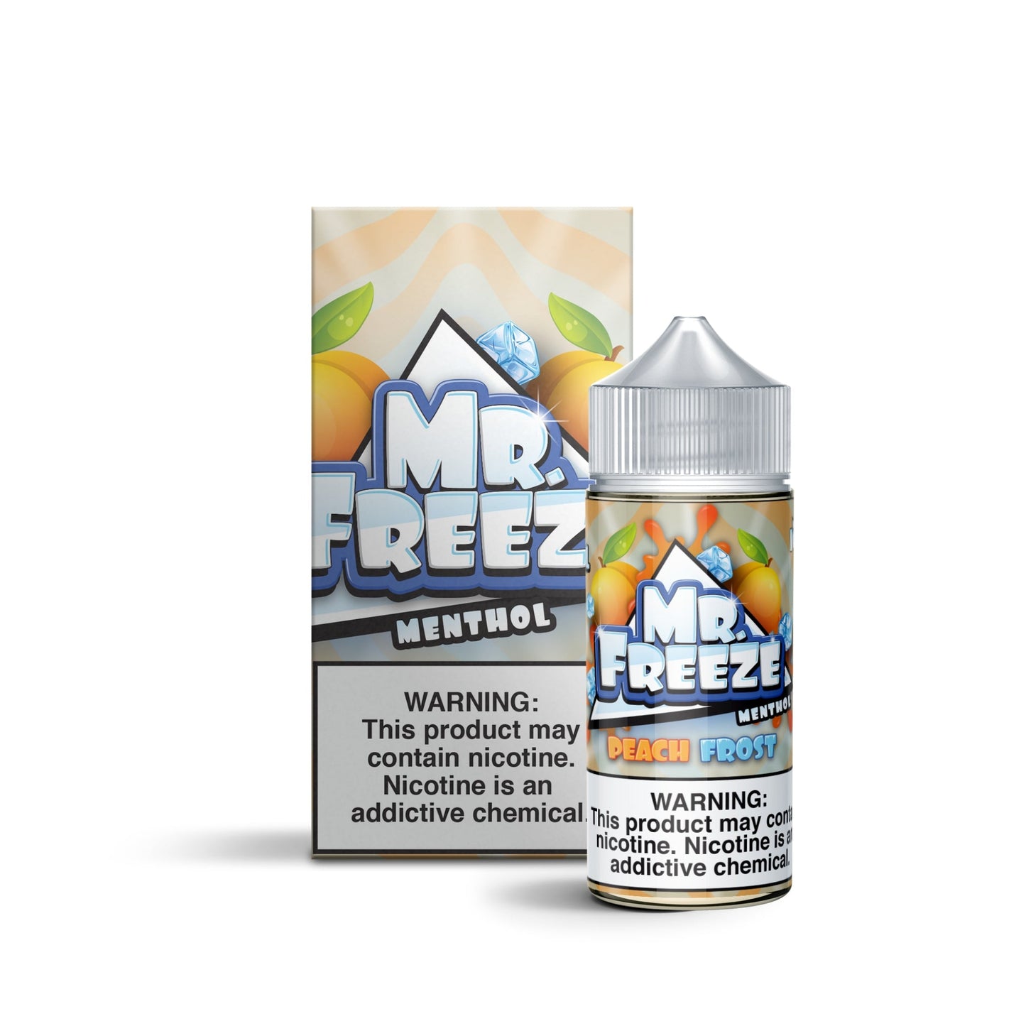 Mr. Freeze TFN Series E-Liquid | 100mL | 3mg | Freebase | Peach Frost with packaging