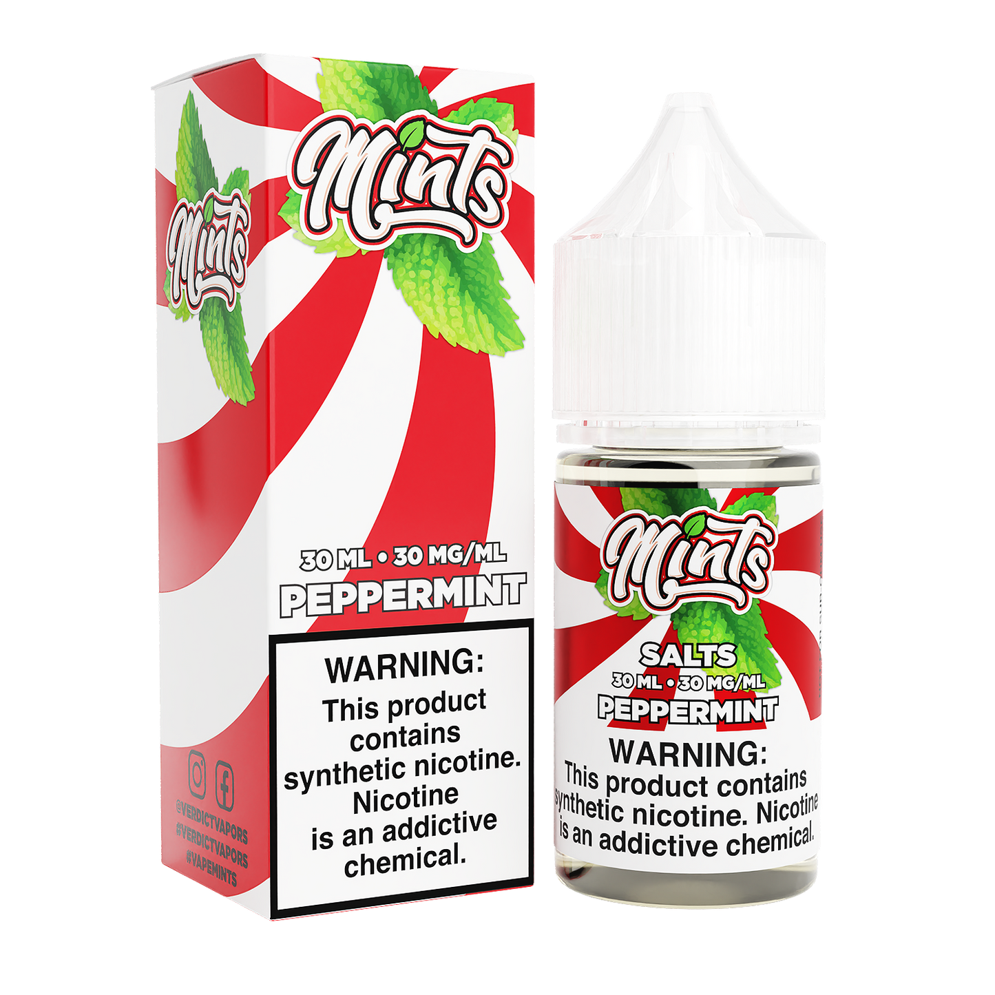 Mints Salt Series E-Liquid 30mL | Peppermint with packaging