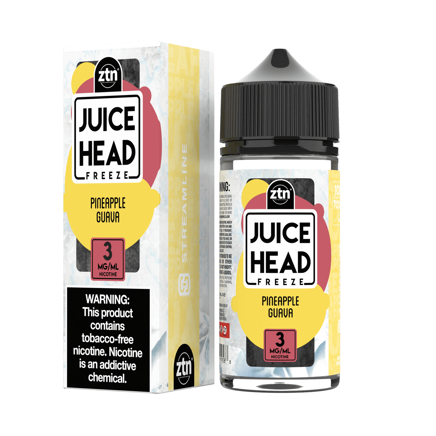 Juice Head Series E-Liquid | 100mL | 3mg | (Freebase) | Pineapple Guava Freeze with Packaging