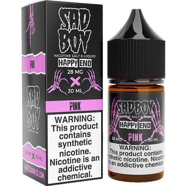 Sadboy Salt Series E-Liquid | 30mL (Salt Nic) | 28mg | Happy End Pink with packaging