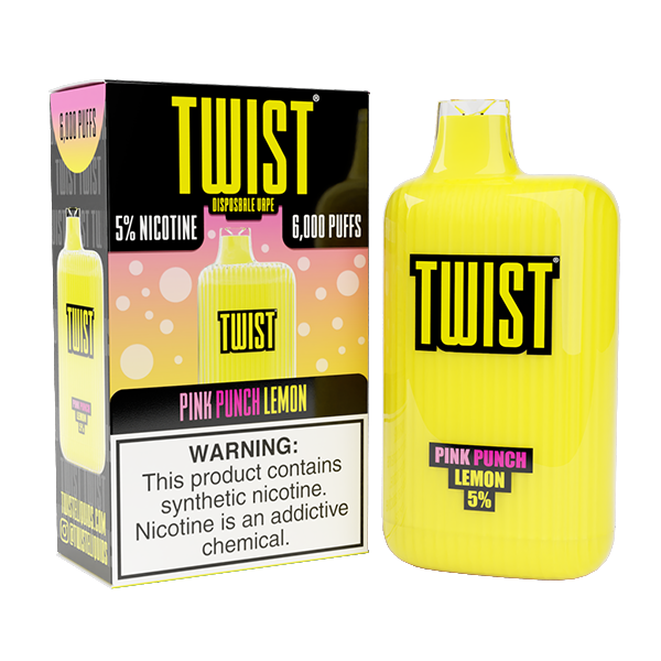Twist Disposable 6000 | 15mL | 50mg | | MOQ 10 | Pink Punch Lemon with packaging