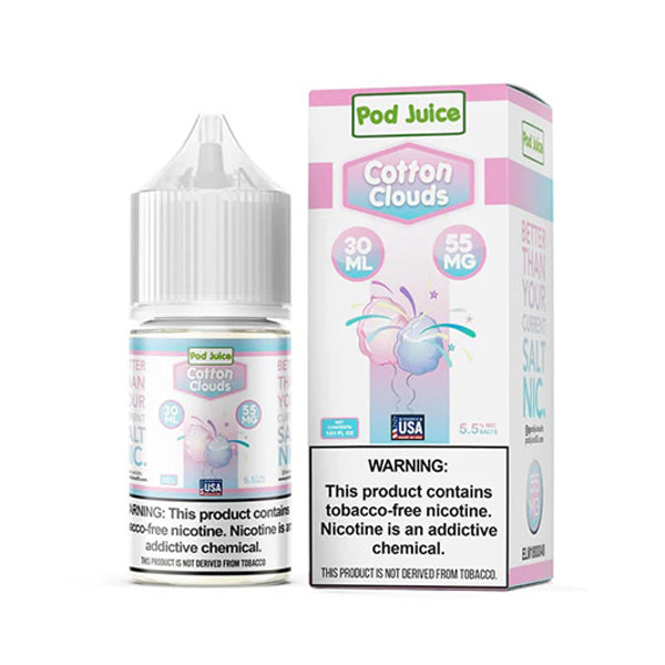 Pod Juice TFN Salt Series E-Liquid | 30mL | Salt Nic | 55mg | Cotton Cloud with packaging