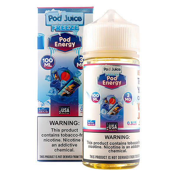 Pod Juice Series E-Liquid | 100mL | Freebase | 3mg | Pod Energy Freeze with Packaging