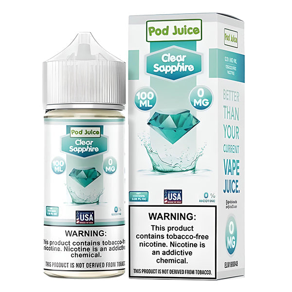Pod Juice Series E-Liquid | 100mL | 3mg | (Freebase) | Clear Sapphire with Packaging