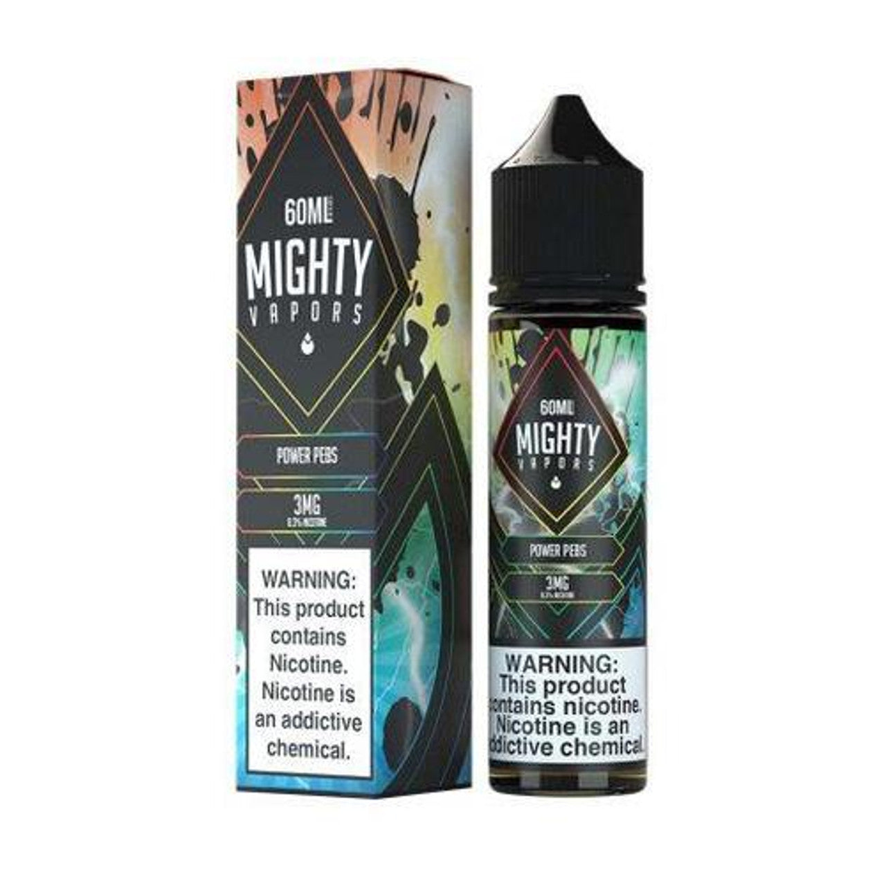 Mighty Vapors Series E-Liquid | 60mL | 3mg | Power Pebs with packaging