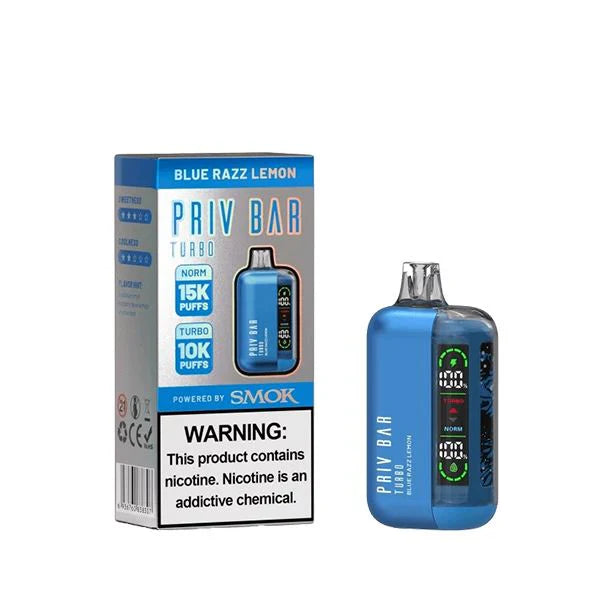 Priv Bar Turbo Disposable 15000 Puffs 16mL 50mg MOQ 5 | Blue Razz Lemon with Packaging