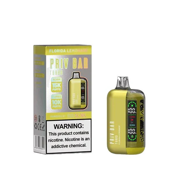 Priv Bar Turbo Disposable 15000 Puffs 16mL 50mg MOQ 5 | Florida Lemonade with Packaging